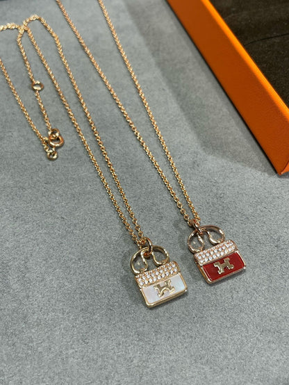 [Clover Jewelry]H CIRCE MOISSANITE PENDANT NECKLACE GOLD