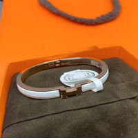 [Clover Jewelry]CLASSIC HM CLIC WHITE 8MM ENAMEL BRACELET