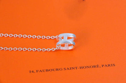 [Clover Jewelry]HM NECKLACE H LETTER OVAL SERIES