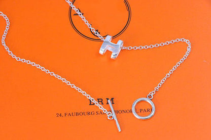 [Clover Jewelry]HM NECKLACE H LETTER OVAL SERIES