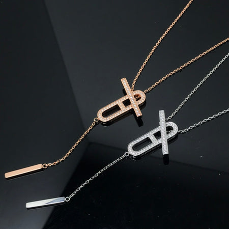 [Clover Jewelry]HM NECKLACE PLATINUM ROSE GOLD DIAMOND