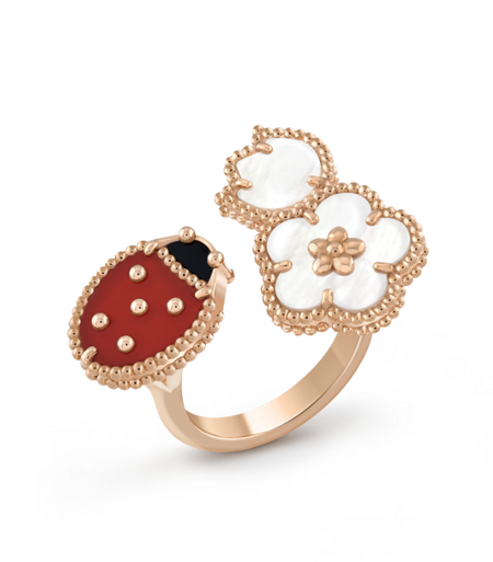[CLOVER JEWELRY]LUCKY 3 MOTIF ROSE GOLD RING