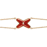 [Clover Jewelry]JEUX BRACELET CARNELIAN PINK GOLD 1 DIAMOND