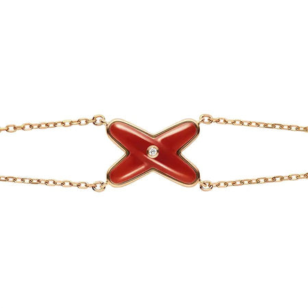 [Clover Jewelry]JEUX BRACELET CARNELIAN PINK GOLD 1 DIAMOND