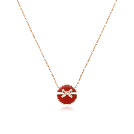[Clover Jewelry]JEUX DE ROSE GOLD DIAMOND NECKLACE