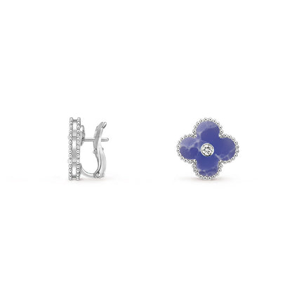 [CLOVER JEWELRY]CLOVER SILVER 15MM MOP DIAMOND EARRINGS COLLECTION