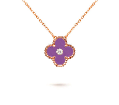 [CLOVER JEWELRY]CLOVER 15MM DIAMOND SINGLE FLOWER NECKLACE COLLECTION