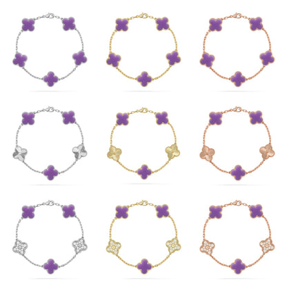 [Clover Jewelry]CLOVER 5 MOTIF LIGHT PURPLE BRACELET COLLECTION