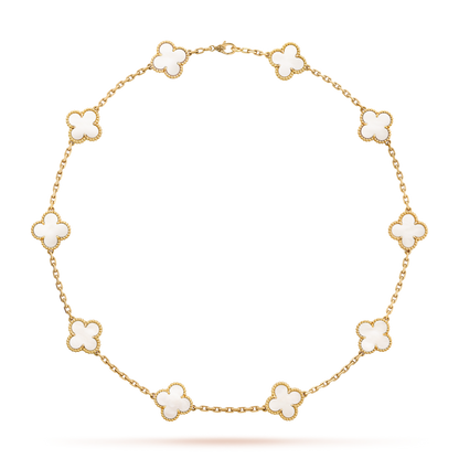 [CLOVER JEWELRY]CLOVER 10 MOTIFS WHITE MOTHER OF PEARL NECKLACE