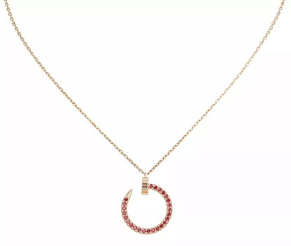 [Clover Jewelry]JUSTE NECKLACE GOLD RED DIAMONDS