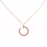 [Clover Jewelry]JUSTE NECKLACE RED FULL DIAMONDS
