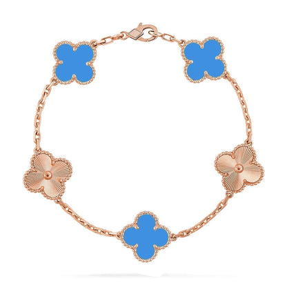 [Clover Jewelry] CLOVER 5 MOTIF BLUE AGATE BRACELET COLLECTION