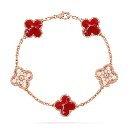 [CLOVER JEWELRY]CLOVER 5 MOTIF RED PATTERN BRACELET COLLECTION