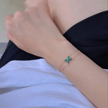 [Clover Jewelry]JEUX BRACELET MALACHITE PINK GOLD 1 DIAMOND