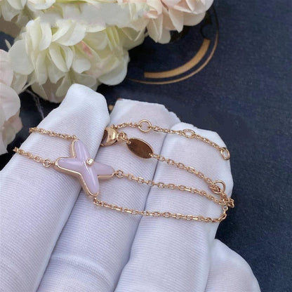 [Clover Jewelry]JEUX BRACELET PINK MOP PINK GOLD 1 DIAMOND