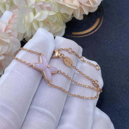 [Clover Jewelry]JEUX BRACELET PINK MOP PINK GOLD 1 DIAMOND