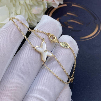 [Clover Jewelry]JEUX BRACELET WHITE MOP GOLD 1 DIAMOND