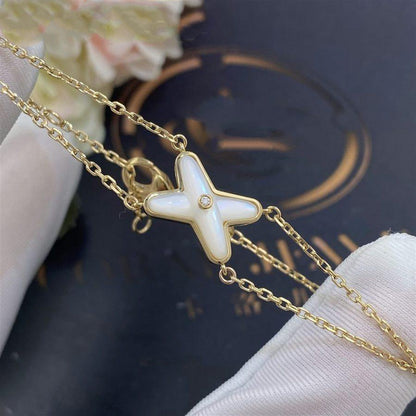 [Clover Jewelry]JEUX BRACELET WHITE MOP GOLD 1 DIAMOND