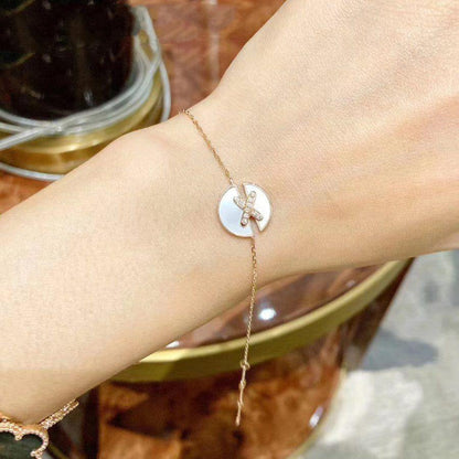 [Clover Jewelry]JEUX DE BRACELET MOP PINK GOLD DIAMONDS