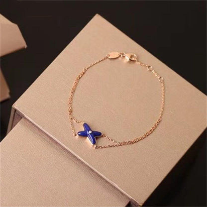 [Clover Jewelry]Hollow Design Four-Leaf Clover Flower Shape Ring