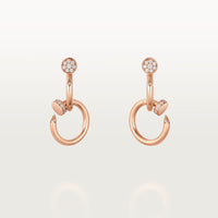 [Clover Jewelry]JUSTE HALF DIAMOND DOUBLE EARRINGS