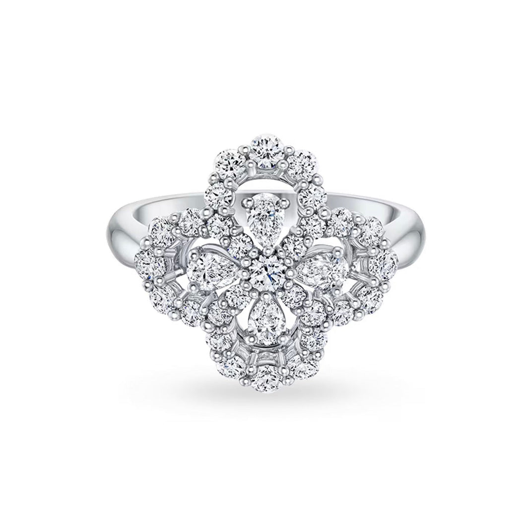 [Clover Jewelry]LOOP RING FULL MOTIF DIAMOND 16MM SILVE
