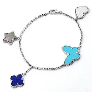 [CLOVER JEWELRY]LUCKY SPRING SILVER BRACELET 4 MOTIF