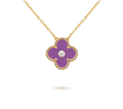 [CLOVER JEWELRY]CLOVER 15MM DIAMOND SINGLE FLOWER NECKLACE COLLECTION