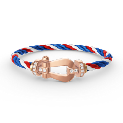 [Clover Jewelry]FORCE LARGE HORSESHOE HALF DIAMOND BRACELET ROSE GOLD