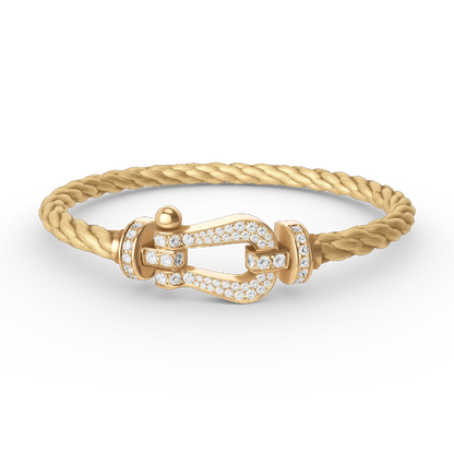 [Clover Jewelry]FORCE LARGE HORSESHOE FULL DIAMOND BRACELET GOLD