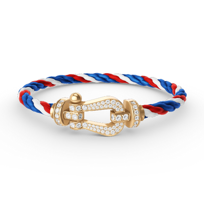 [Clover Jewelry]FORCE LARGE HORSESHOE FULL DIAMOND BRACELET GOLD