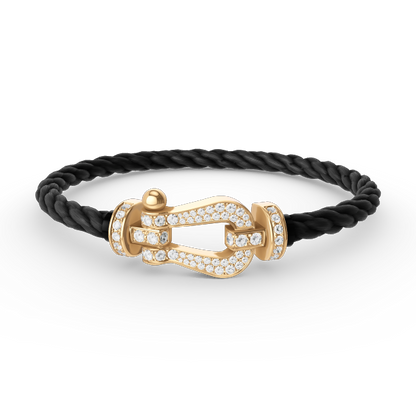 [Clover Jewelry]FORCE LARGE HORSESHOE FULL DIAMOND BRACELET GOLD