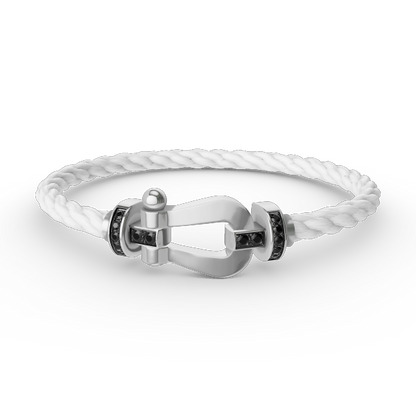 [Clover Jewelry]FORCE LARGE HORSESHOE BLACK DIAMOND BRACELET SILVER