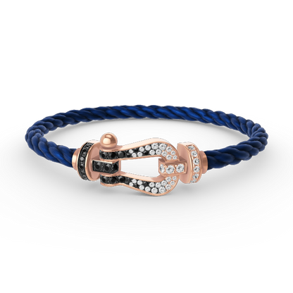 [Clover Jewelry]FORCE LARGE HORSESHOE BLACK WHITE DIAMOND BRACELET ROSE GOLD