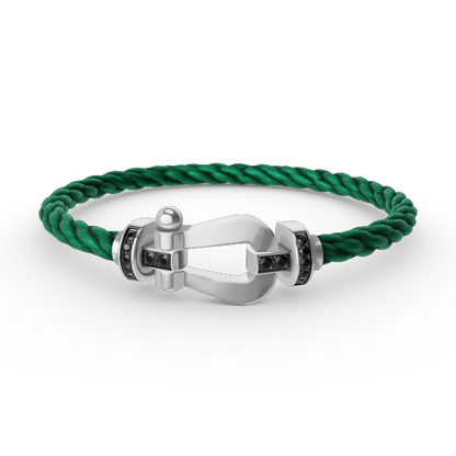 [Clover Jewelry]FORCE LARGE HORSESHOE BLACK DIAMOND BRACELET SILVER