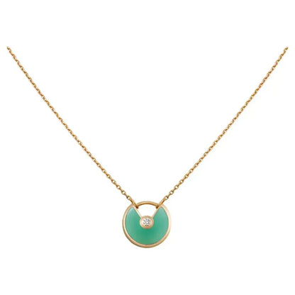 [Clover Jewelry]AMULETTE GOLD MALACHITE NECKLACE