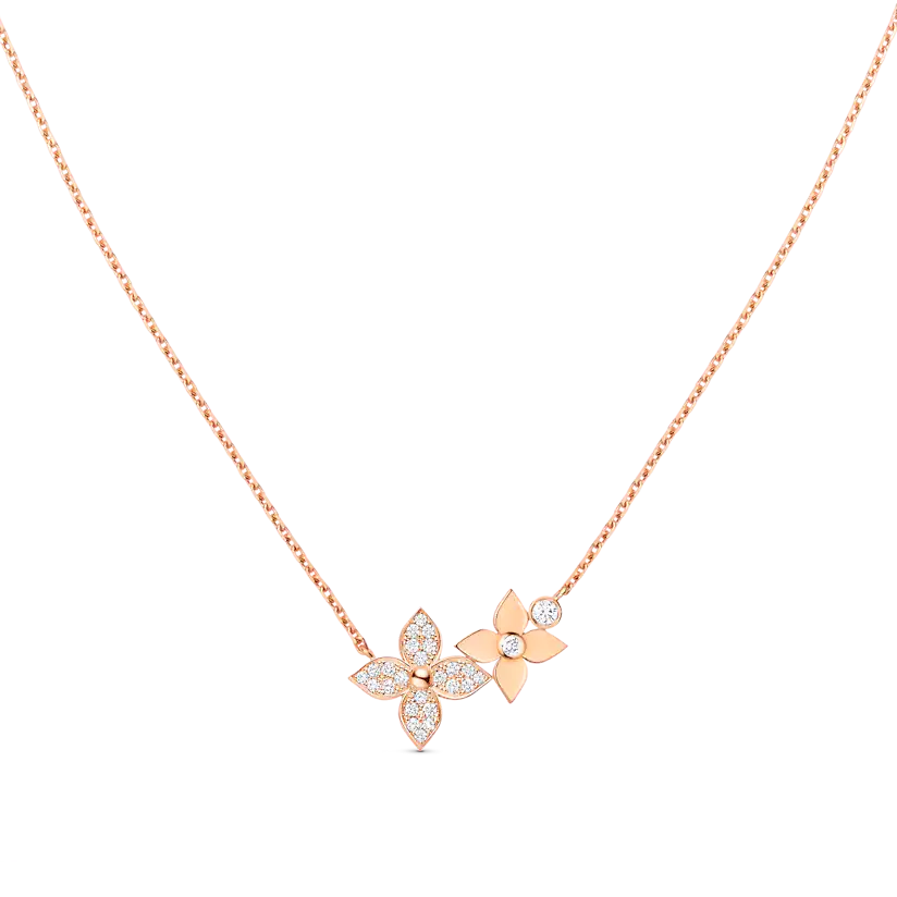 [CLOVER JEWELRY]STAR BLOSSOM NECKLACE PINK GOLD DIAMONDS