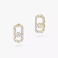 [Clover Jewelry]So Move Pave_-Set Diamond Earrings in Silver