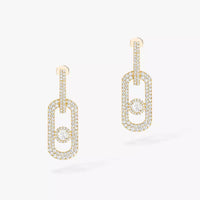 [Clover Jewelry]So Move XL Pave_-Set Diamond Pendant Earrings
