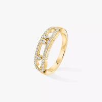 [Clover Jewelry] Baby Move Gold Diamond Pave_ Ring
