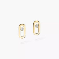 [Clover Jewelry]Move Uno Diamond Stud Earrings