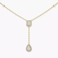 [Clover Jewelry]Gold Diamond Tie Necklace