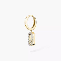 [Clover Jewelry]Move Uno Single Diamond Hoop Earring