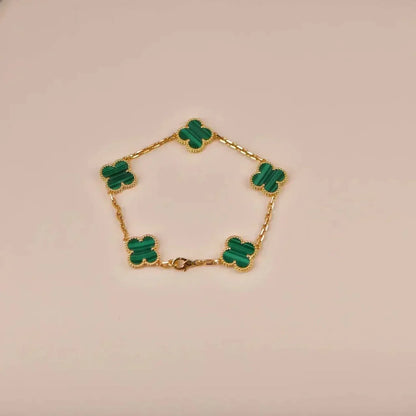 [CLOVER JEWELRY] CLOVER 5 MOTIF MALACHITE BRACELET COLLECTION