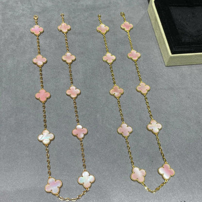 [CLOVER JEWELRY]CLOVER 10 MOTIFS PINK MOP NECKLACE