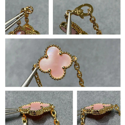 [CLOVER JEWELRY]CLOVER 10 MOTIFS PINK MOP NECKLACE