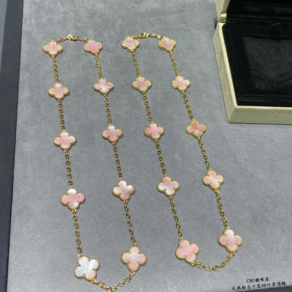 [CLOVER JEWELRY]CLOVER 10 MOTIFS PINK MOP NECKLACE