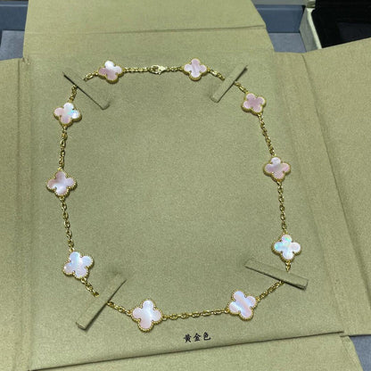[CLOVER JEWELRY]CLOVER 10 MOTIFS PINK MOP NECKLACE