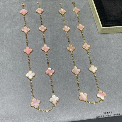 [CLOVER JEWELRY]CLOVER 10 MOTIFS PINK MOP NECKLACE