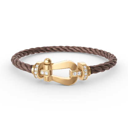 [Clover Jewelry]FORCE LARGE HORSESHOE HALF DIAMOND BRACELET GOLD